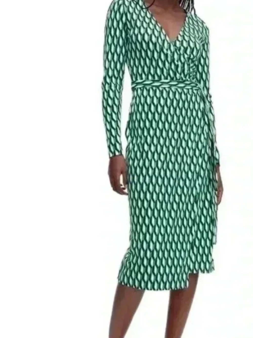 DVF + Target Green Geometric Print Wrap Dress